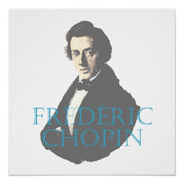 Póster Retrato de Frédéric Chopin (Anverso)