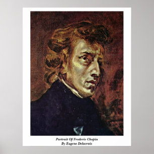 Póster Retrato De Frederic Chopin Por Eugene Delacroix