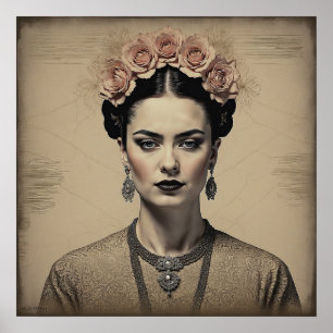 Póster Retrato de Frida Kahlo