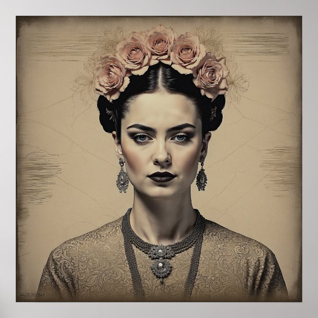 Póster Retrato de Frida Kahlo (Frente)