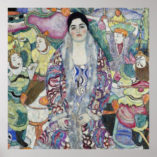 Póster Retrato de Friederike Maria de Gustav Klimt (Frente)