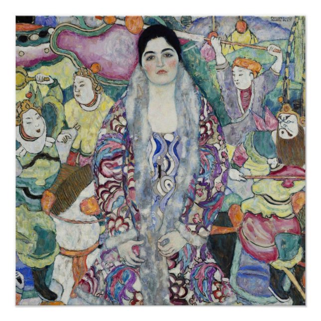 Póster Retrato de Friederike Maria de Gustav Klimt (Anverso)