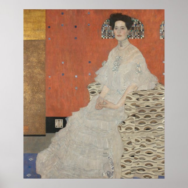 Póster Retrato de Fritza Riedler — Gustav Klimt (1906) (Frente)