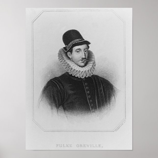 Póster Retrato de Fulke Greville Primer Barón Brooke (Frente)