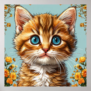Póster Retrato de gatito adorable
