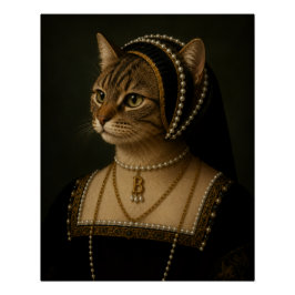 Póster Retrato de gato de Ana Bolena - Reina Tudor renace