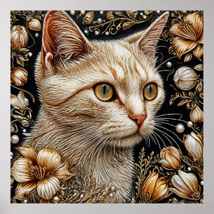 Póster Retrato de gato elegante