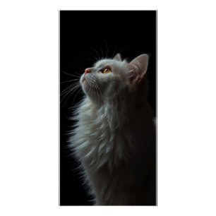 Póster Retrato de Gato Majestuoso Fuerza y Confianza Real