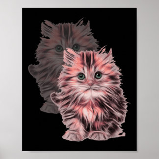 Póster Retrato De Gatos Cuidados Para Mamis De Gatos Y Am