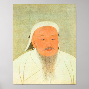 Póster Retrato de Genghis Khan