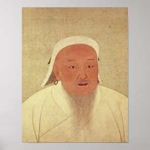 Póster Retrato de Genghis Khan, Mongol Khan