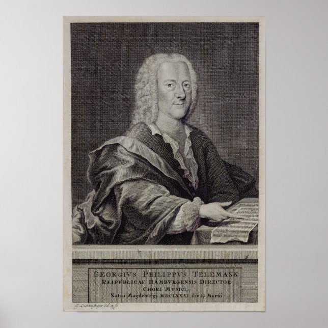 Póster Retrato de Georg Philipp Telemann (Frente)