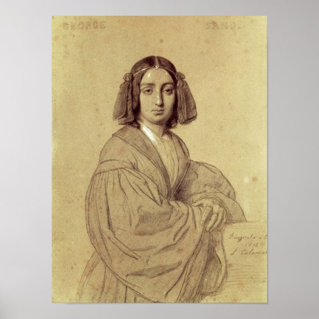 Póster Retrato de George Sand 1837 (Frente)