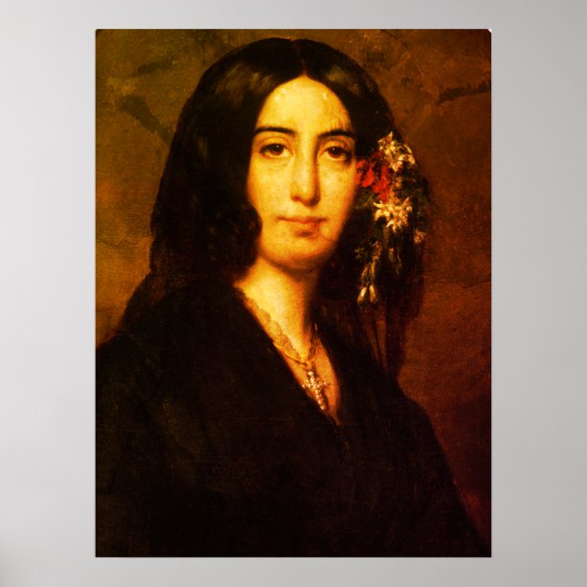 Póster Retrato de George Sand por Auguste Charpentier (Frente)