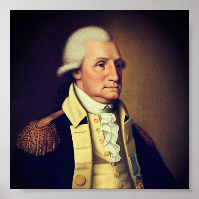Póster Retrato de George Washington (1790) (Frente)