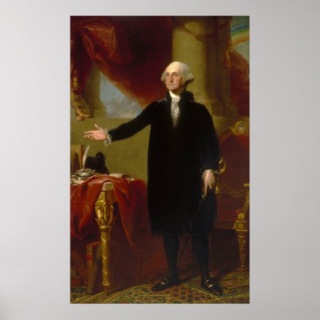 Póster Retrato de George Washington Lansdowne por Stuart (Frente)