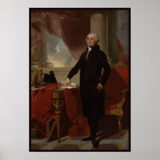 Póster Retrato de George Washington Po