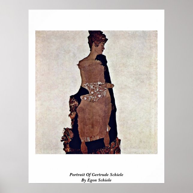 Póster Retrato De Gertrude Schiele Por Egon Schiele (Frente)