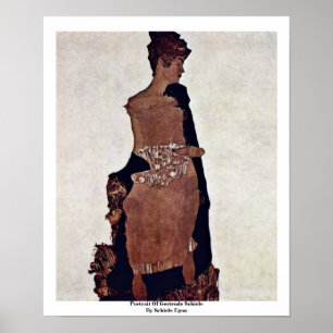 Póster Retrato De Gertrude Schiele Por Schiele Egon