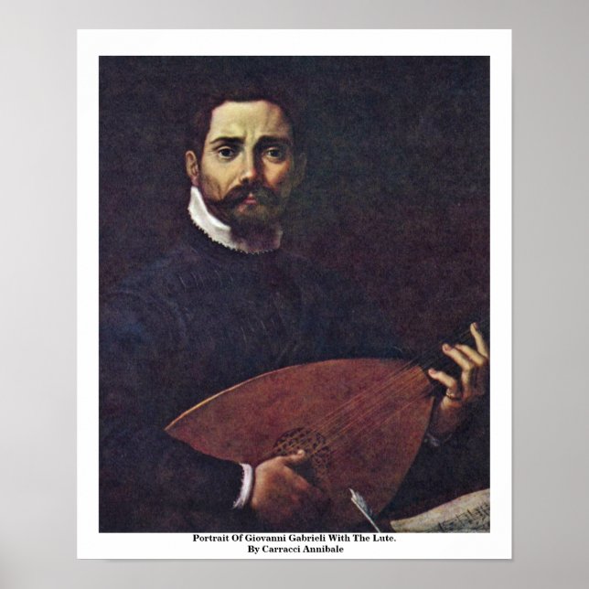Póster Retrato De Giovanni Gabrieli Con La Lute (Frente)