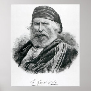 Póster Retrato de Giuseppe Garibaldi