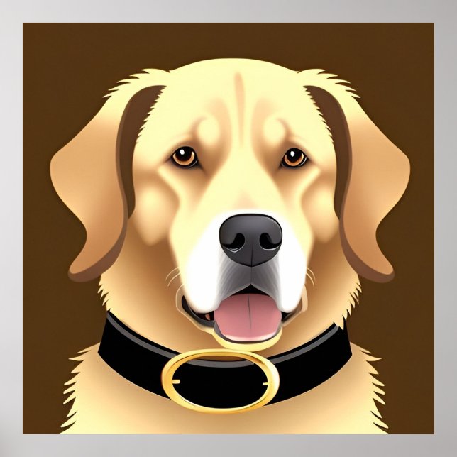 Póster Retrato de Golden Retriever  (Frente)