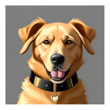 Retrato de Golden Retriever con collar negro