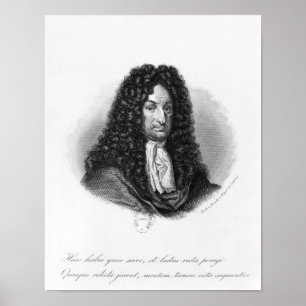 Póster Retrato de Gottfried Wilhelm Baron de Leibniz