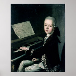 Póster Retrato de Graf Firmian de Carl en el piano