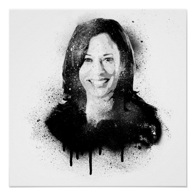 Póster Retrato de graffiti de Kamala Harris (Anverso)