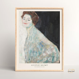 Póster Retrato de Gustav Klimt de una dama de pintura bla