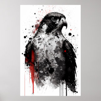 Póster Retrato de halcón peregrino