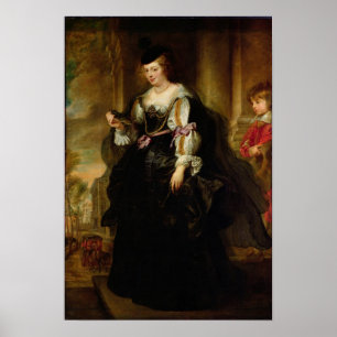 Póster Retrato de Helene Fourment with a Coach, c.1639