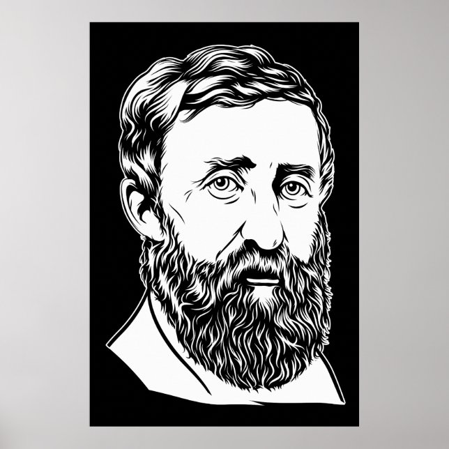 Póster Retrato de Henry David Thoreau (Frente)