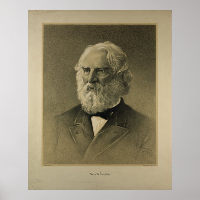 Póster Retrato de Henry W. Longfellow (1888) (Frente)