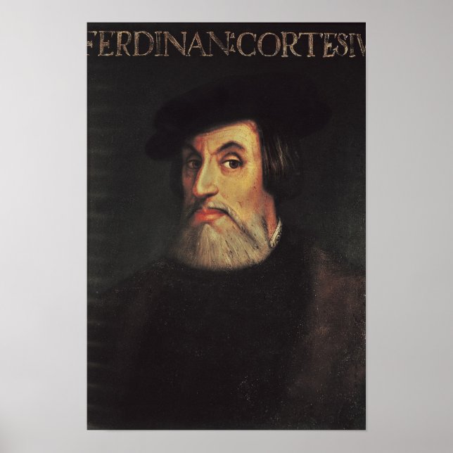 Póster Retrato de Hernando Cortes (Frente)
