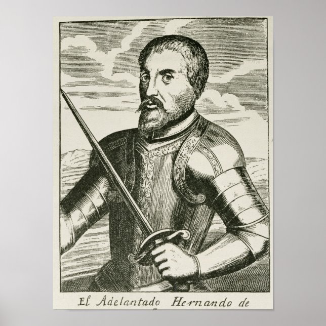 Póster Retrato de Hernando de Soto (Frente)