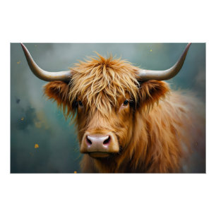 Póster Retrato de Highland Cow