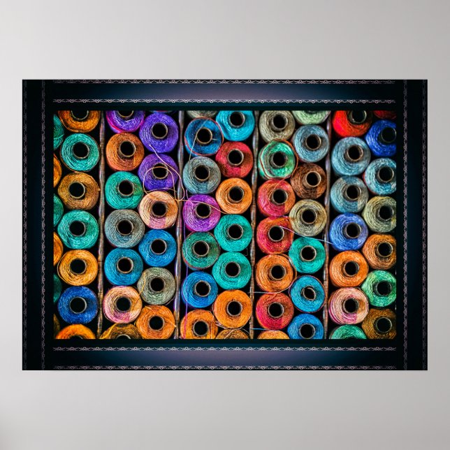 Póster Retrato de hilos de costura (Frente)