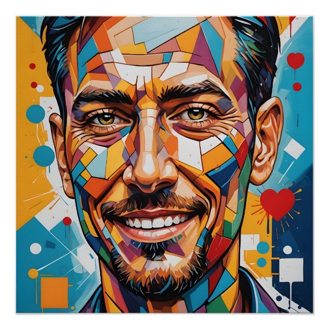 Póster Retrato de IA de un joven (Anverso)