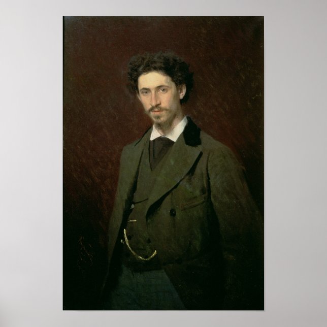 Póster Retrato de Ilya Efimovich Repin, 1876 (Frente)