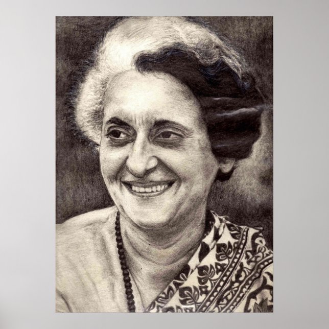 Póster Retrato de Indira Gandhi (Frente)