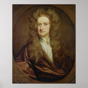 Póster Retrato de Isaac Newton 1702
