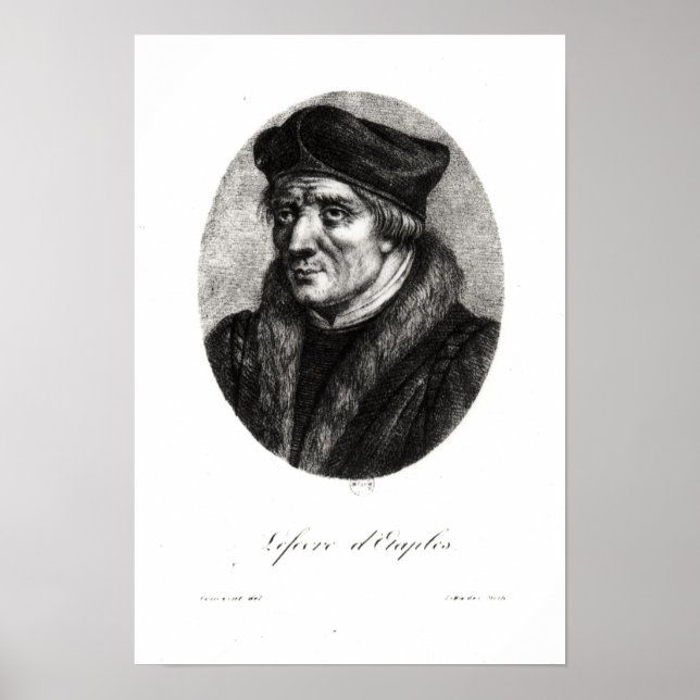 Póster Retrato de Jacques Lefevre d'Etaples (Frente)