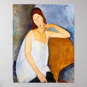 Póster Retrato de Jeanne Hebuterne, Modigliani