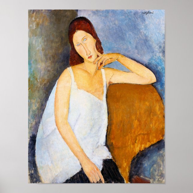 Póster Retrato de Jeanne Hebuterne, Modigliani (Frente)