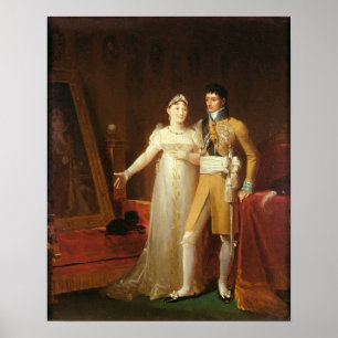 Póster Retrato de Jerome Bonaparte y su esposa
