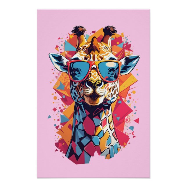 Póster Retrato de jirafa al estilo graffiti-58567 (Anverso)