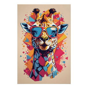 Póster Retrato de jirafa al estilo graffiti-58567