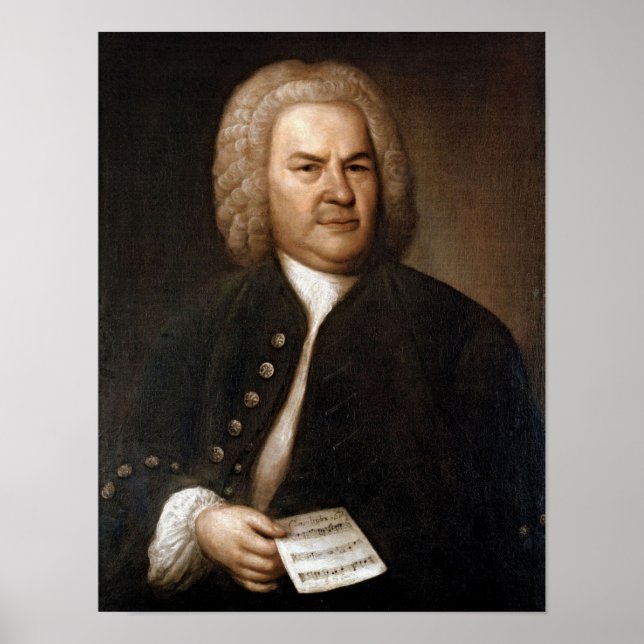 Póster Retrato de Johann Sebastian Bach (Frente)
